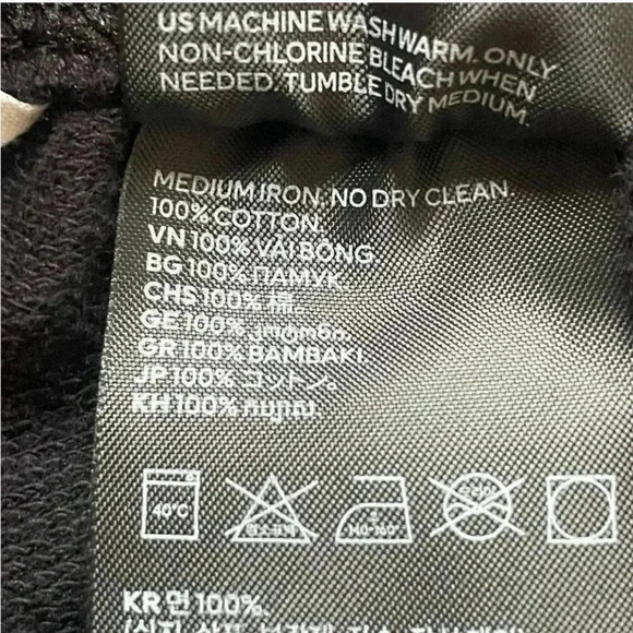 H& M Cotton Black White Casual Dolphin Elastic Waist Yoga Pants SZ 18( XL) #2080 - Picture 5 of 6